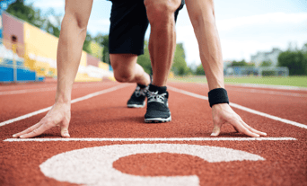 ready to race on track field